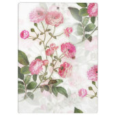 roze bloemen Jouw naam toevoegen Klembord (Achterkant)