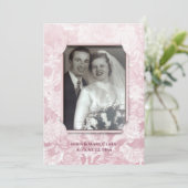 roze bloemen jubileumfeest foto frame kaart (Staand voorkant)