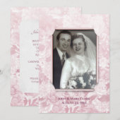 roze bloemen jubileumfeest foto kader kaart (Voorkant / Achterkant)