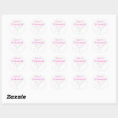 Roze bloemen Junior Bridesmaid Ronde Sticker (Vel)