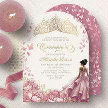 Roze Bloemen Jurk Kroon Quinceanera