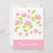 Roze bloemen kaart (Voorkant)