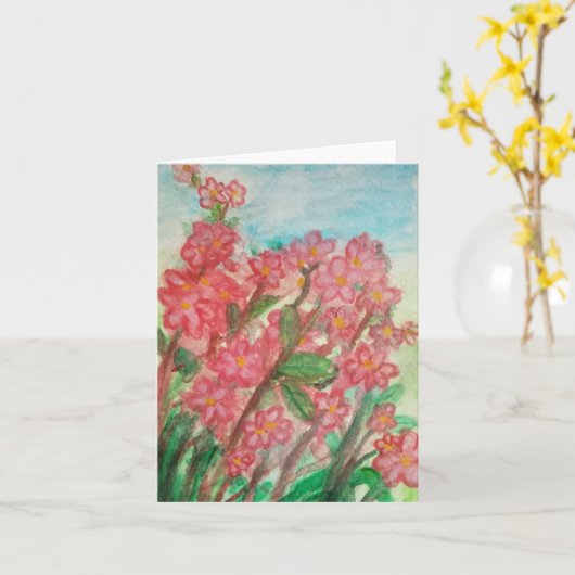 Roze bloemen kaart (Gele Bloem)