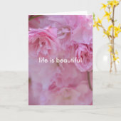  roze bloemen kaart (Gele Bloem)