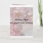 Roze bloemen Kaart (Achterkant)