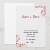 Roze Bloemen  Kaart (Voorkant / Achterkant)