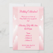 Roze bloemen kaart (Achterkant)