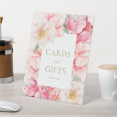 Roze Bloemen Kaarten en geschenken Reclamebord Met Voetstuk (Insitu)
