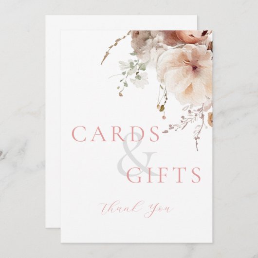 Roze Bloemen Kaarten en geschenken Vrijgezellenfee (Voorkant / Achterkant)