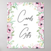 Roze Bloemen Kaarten en Gift Poster (Voorkant)