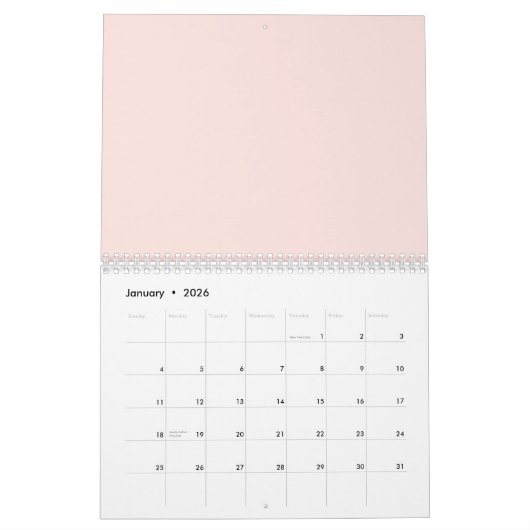Roze bloemen kalender (Jan 2026)