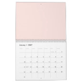 Roze bloemen kalender (Jan 2027)