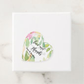 Roze Bloemen & Kalligrafie Liefde en Bedankt bruil Bedankjes Labels (In situ)