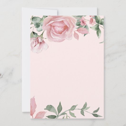 Roze bloemen kalligrafie script Moederdag brunch Kaart (Achterkant)