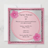 Roze Bloemen & Kant 80ste Verjaardagsfeest Kaart (Achterkant)