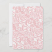 Roze Bloemen Kant Bruiloft Kaart (Achterkant)