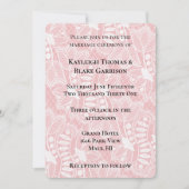 Roze Bloemen Kant Bruiloft Kaart (Voorkant)