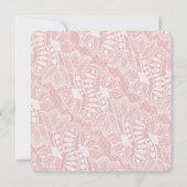 Roze Bloemen Kant Bruiloft Kaart (Achterkant)