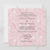 Roze Bloemen Kant Bruiloft Kaart (Voorkant)