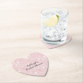 Roze Bloemen Kant Bruiloftsontvangst Kartonnen Onderzetters (Insitu)