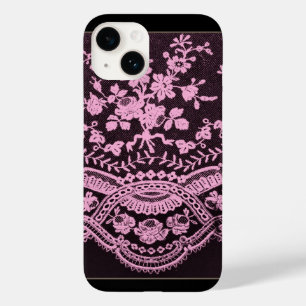 Roze Bloemen Kant Case-Mate iPhone 14 Hoesje