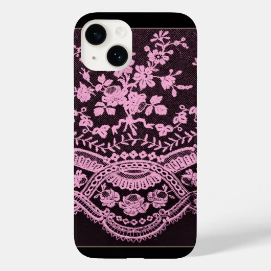 Roze Bloemen Kant Case-Mate iPhone Case (Achterkant)