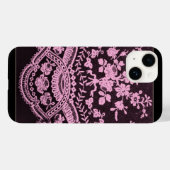 Roze Bloemen Kant Case-Mate iPhone Case (Achterkant (horizontaal))