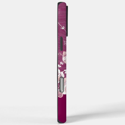 Roze Bloemen Kant Case-Mate iPhone Case (Achterkant / Rechts)