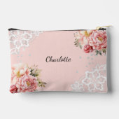 Roze bloemen kant etui (Achterkant)