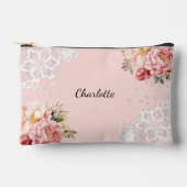 Roze bloemen kant etui (Voorkant)