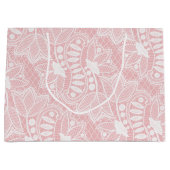 Roze Bloemen Kant Groot Cadeauzakje (Voorkant)