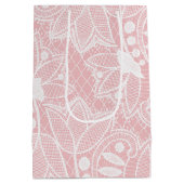 Roze Bloemen Kant Medium Cadeauzakje (Achterkant)