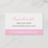 Roze Bloemen Kant op Waves Visitekaartje (Voorkant)