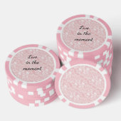 Roze Bloemen Kant Poker Chips (Opstapeling)