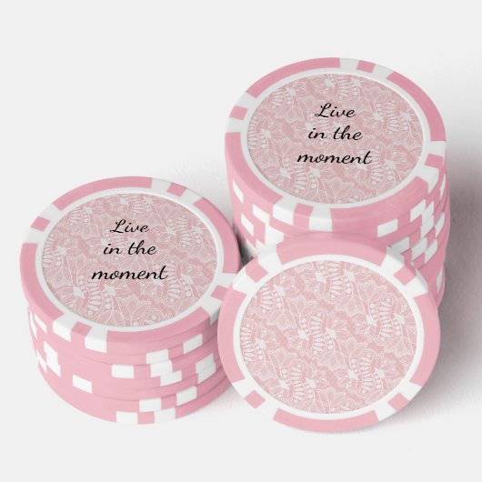 Roze Bloemen Kant Poker Chips (Opstapeling)