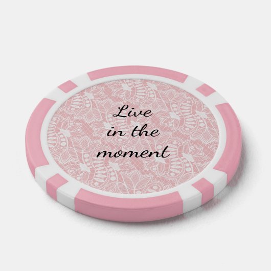 Roze Bloemen Kant Poker Chips (Enkel)