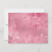 Roze bloemen kant save the date (Achterkant)