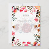 Roze Bloemen  Katholieke Huwelijksmis Trouwen Kaart (Achterkant)