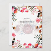 Roze Bloemen Katholieke Nuptial Mass Bruiloft Kaart (Achterkant)