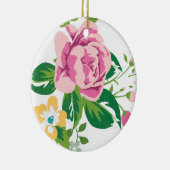  roze bloemen keramisch ornament (Rechts)