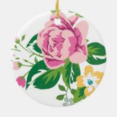  roze bloemen keramisch ornament (Achterkant)