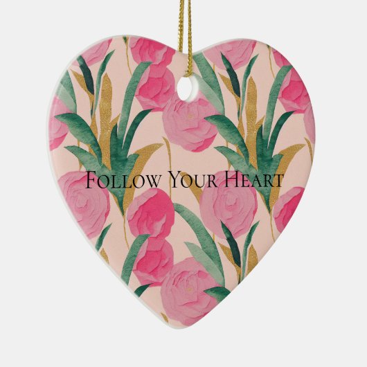 Roze bloemen keramisch ornament (Rechts)