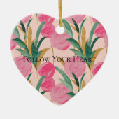 Roze bloemen keramisch ornament (Voorkant)