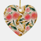 Roze bloemen keramisch ornament (Achterkant)