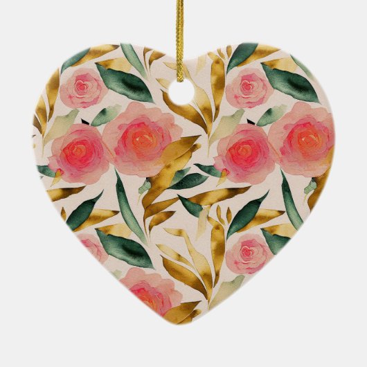 Roze bloemen keramisch ornament (Achterkant)