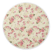  Roze Bloemen Keramische Knop (Voorkant)