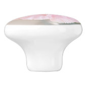 Roze bloemen keramische knop (Zijkant)