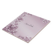 Roze Bloemen Keramische Tegel Tegeltje (Zijkant)