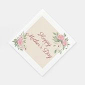 Roze Bloemen Kerk Moederdag Brunch Servet (Hoek)