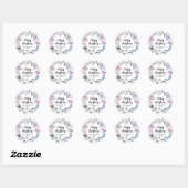 Roze Bloemen Kerst Envelop Afdichtingen Ronde Sticker (Vel)